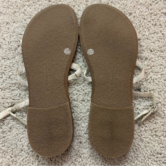 Women's BCBGeneration White Leather JEWELED GEMSTONE Strappy GLADIATOR SANDALS - Picture 8 of 8